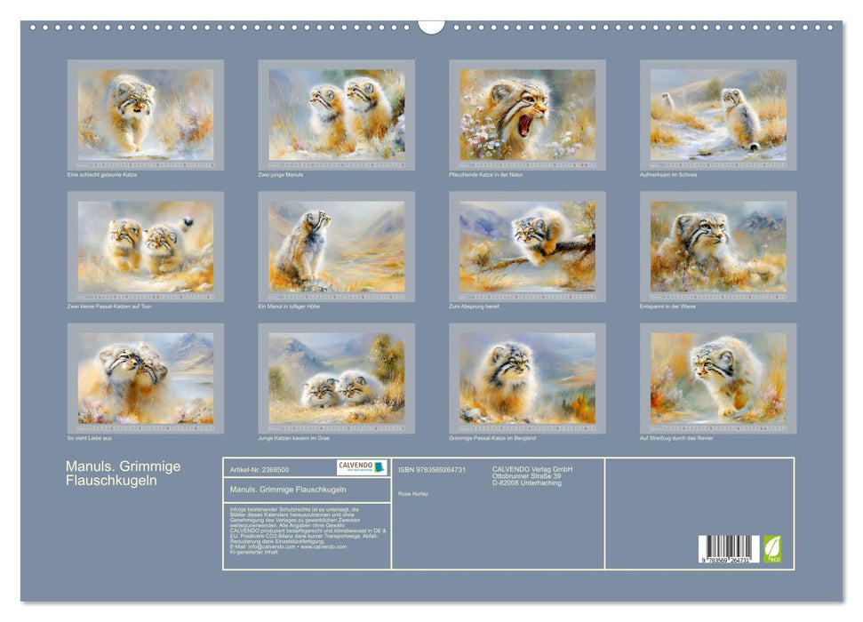 Manuls. Grimmige Flauschkugeln (CALVENDO Wandkalender 2027)