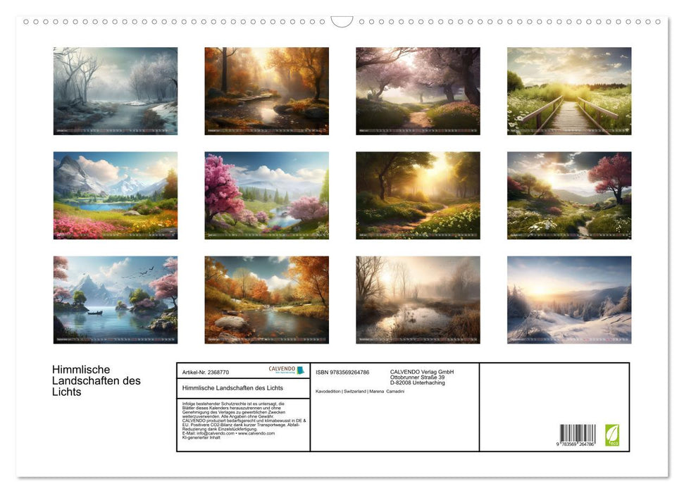 Himmlische Landschaften des Lichts (CALVENDO Wandkalender 2027)