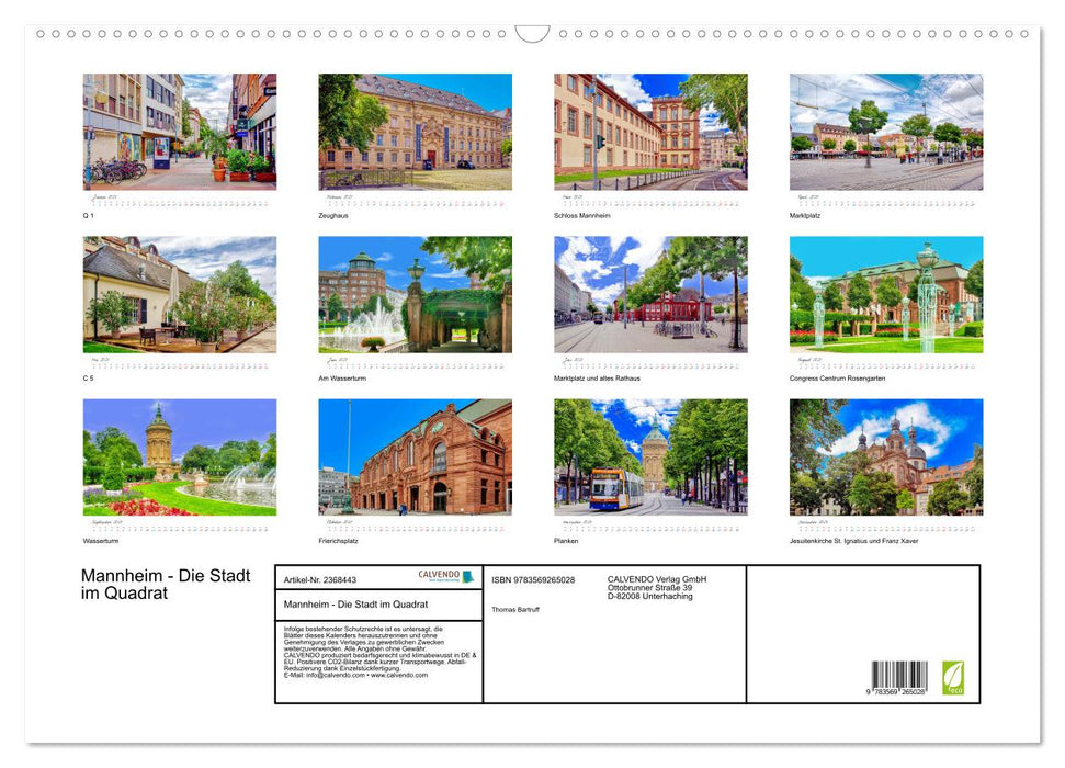 Mannheim - Die Stadt im Quadrat (CALVENDO Wandkalender 2027)