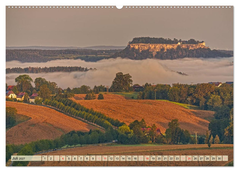 Die Festung Königstein im Licht der vier Jahreszeiten (CALVENDO Premium Wandkalender 2027)