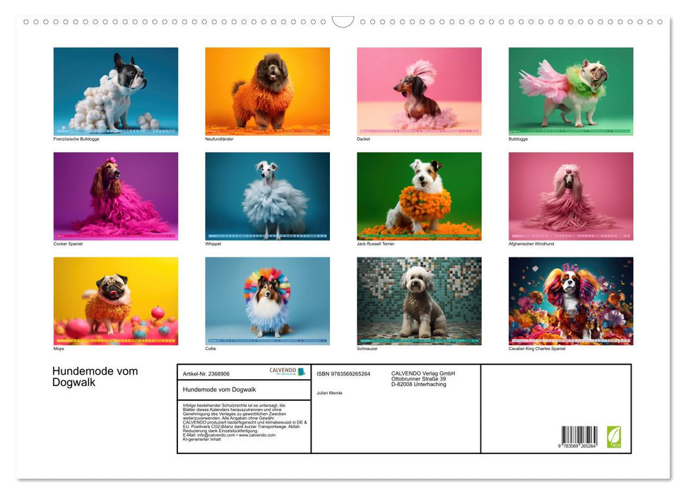 Hundemode vom Dogwalk (CALVENDO Wandkalender 2027)