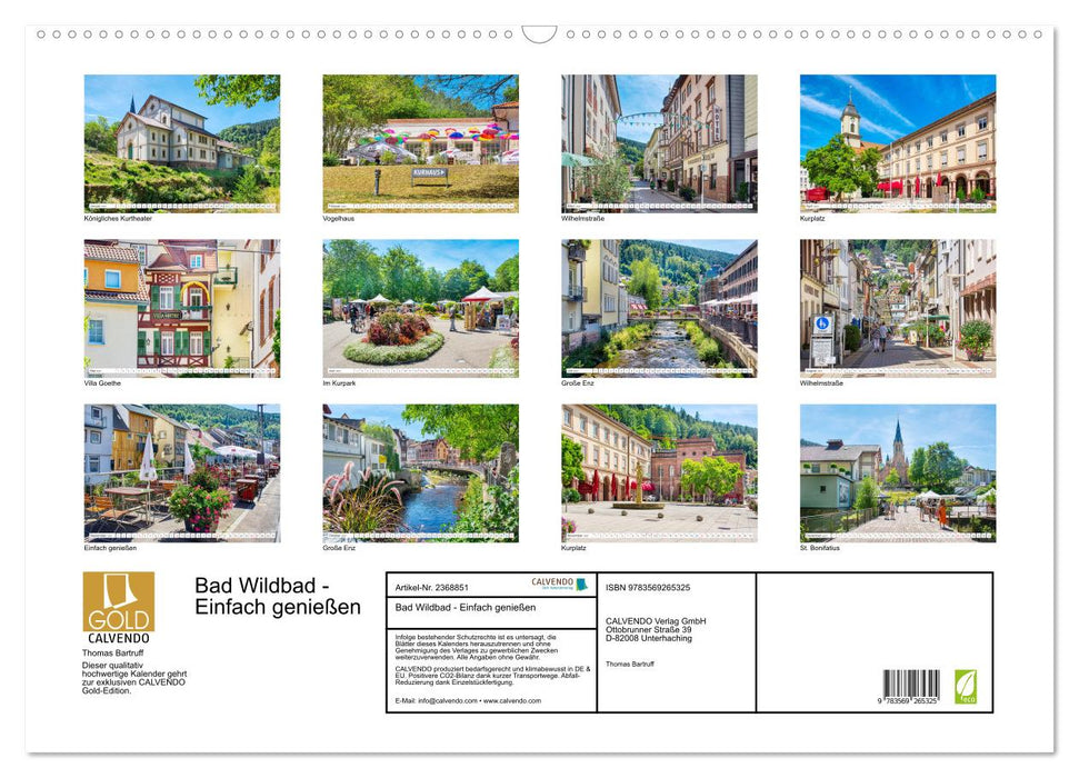 Bad Wildbad - Einfach genießen (CALVENDO Wandkalender 2027)