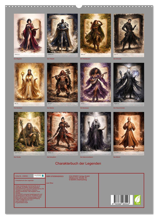 Charakterbuch der Legenden (CALVENDO Premium Wandkalender 2027)