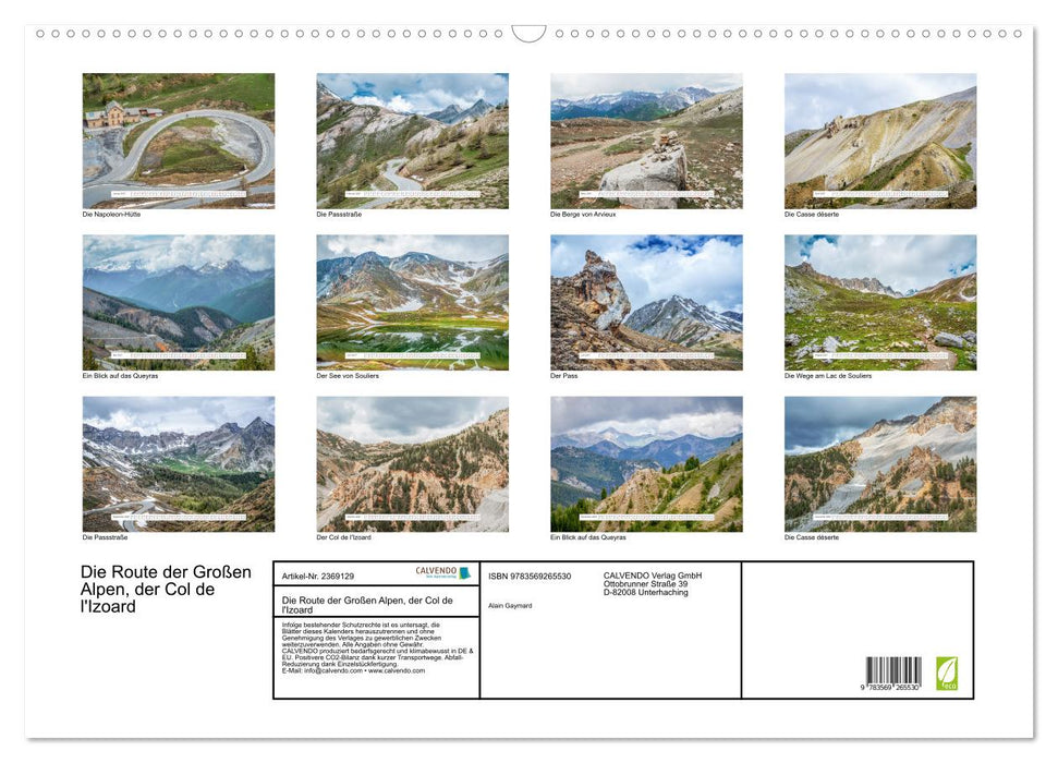 Die Route der Großen Alpen, der Col de l'Izoard (CALVENDO Wandkalender 2027)