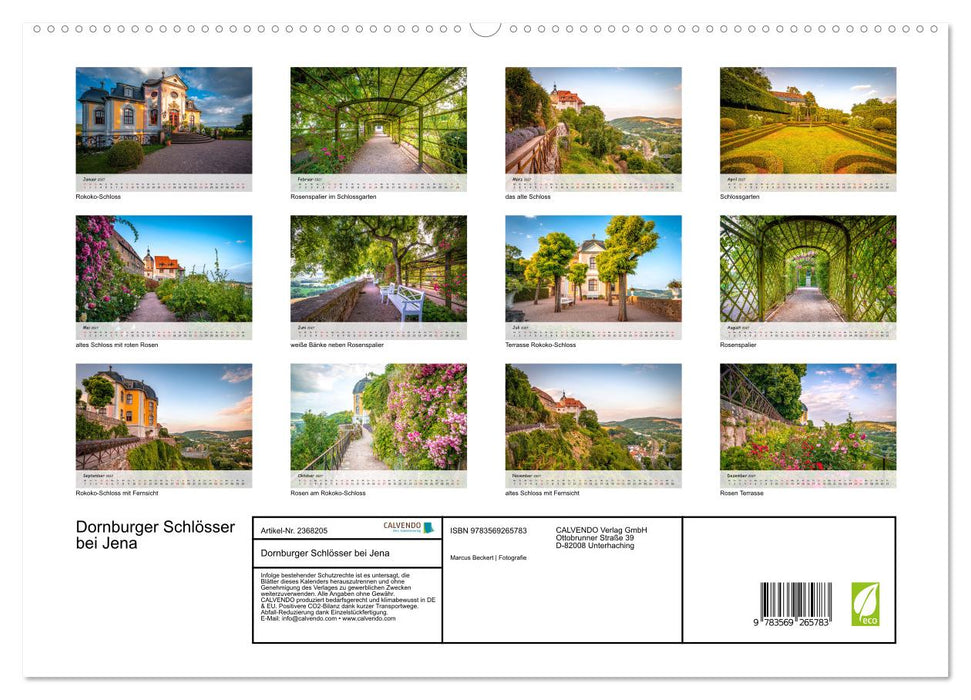 Dornburger Schlösser bei Jena (CALVENDO Premium Wandkalender 2027)