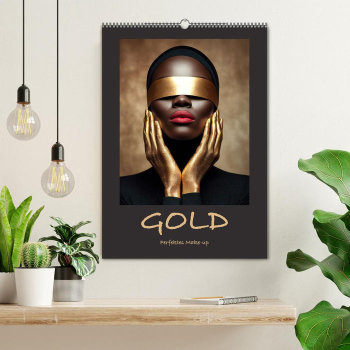 GOLD - Perfektes Make-up (CALVENDO Wandkalender 2027)
