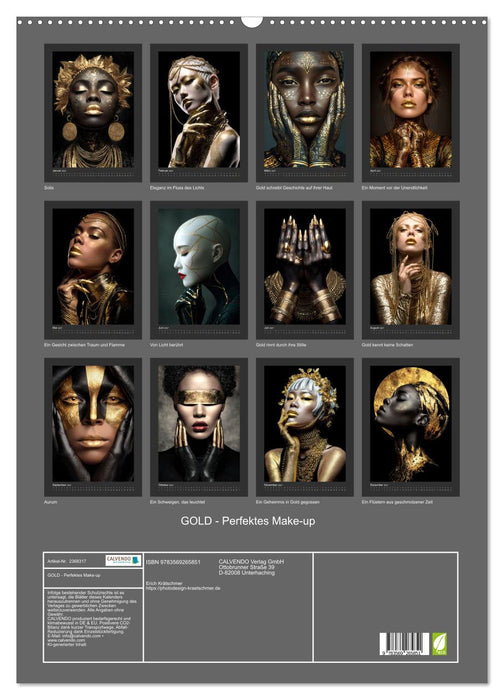 GOLD - Perfektes Make-up (CALVENDO Wandkalender 2027)