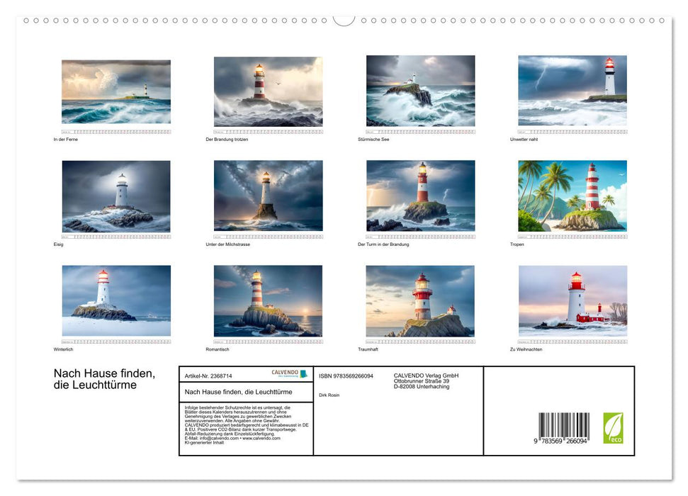 Nach Hause finden, die Leuchttürme (CALVENDO Premium Wandkalender 2027)