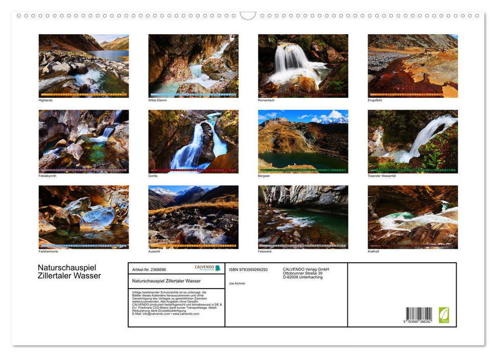 Naturschauspiel Zillertaler Wasser (CALVENDO Wandkalender 2027)