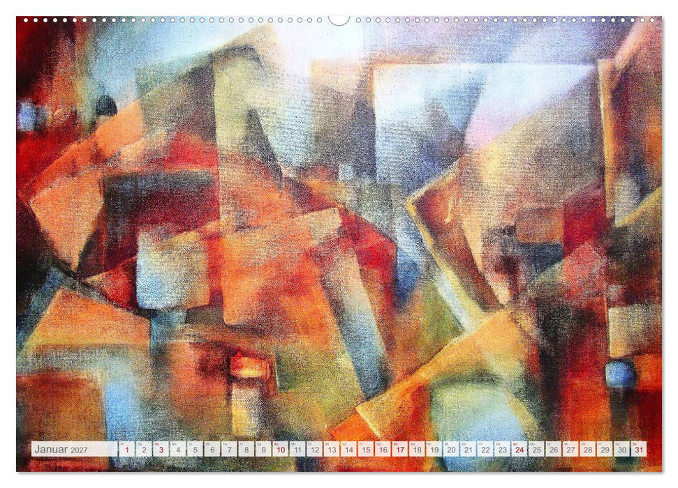 Farbe, Fläche, Linie und Form - Abstrakte Malerei von Michaela Spreider (CALVENDO Wandkalender 2027)