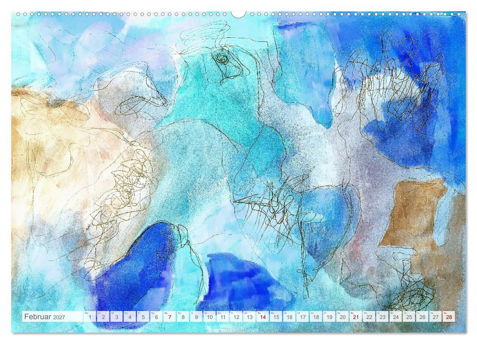 Farbe, Fläche, Linie und Form - Abstrakte Malerei von Michaela Spreider (CALVENDO Wandkalender 2027)