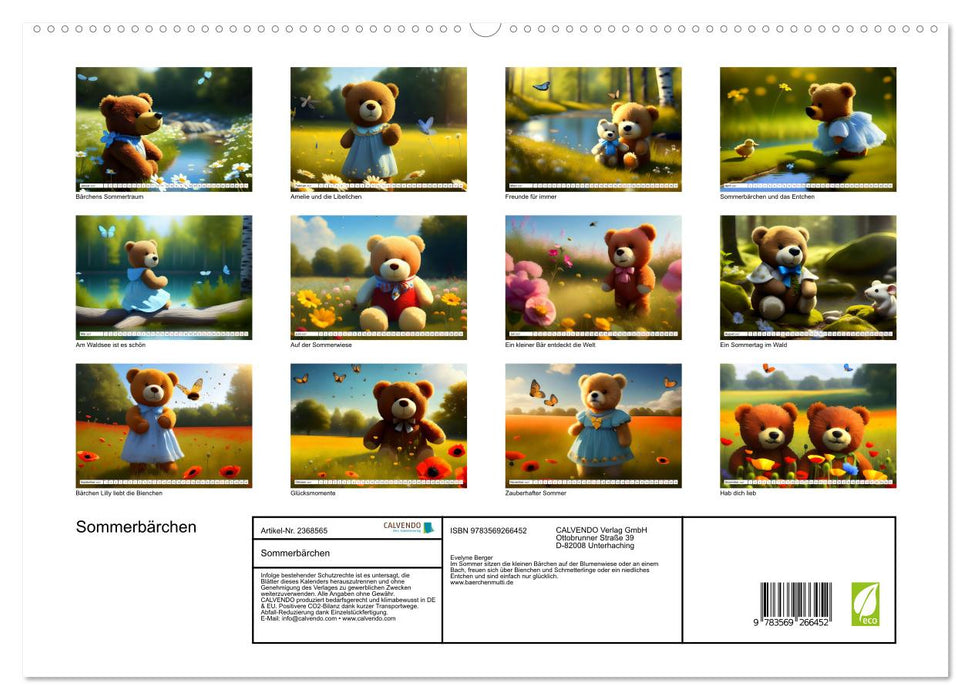 Sommerbärchen (CALVENDO Premium Wandkalender 2027)