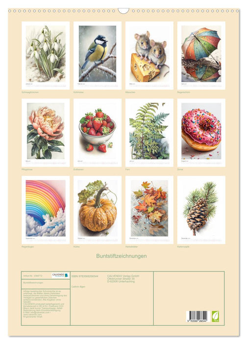 Buntstiftzeichnungen (CALVENDO Wandkalender 2027)