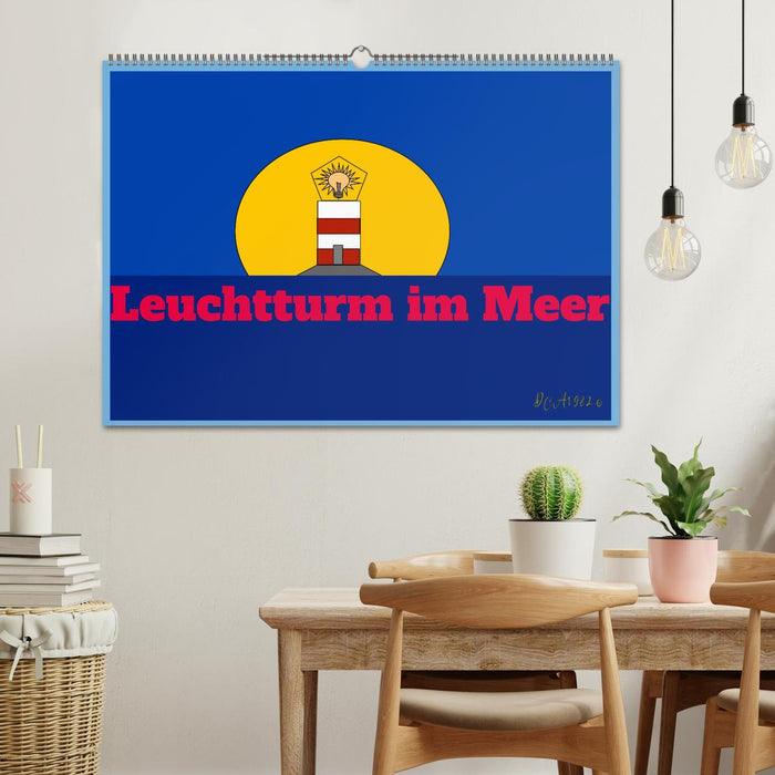 Leuchtturm im Meer (CALVENDO Wandkalender 2027)