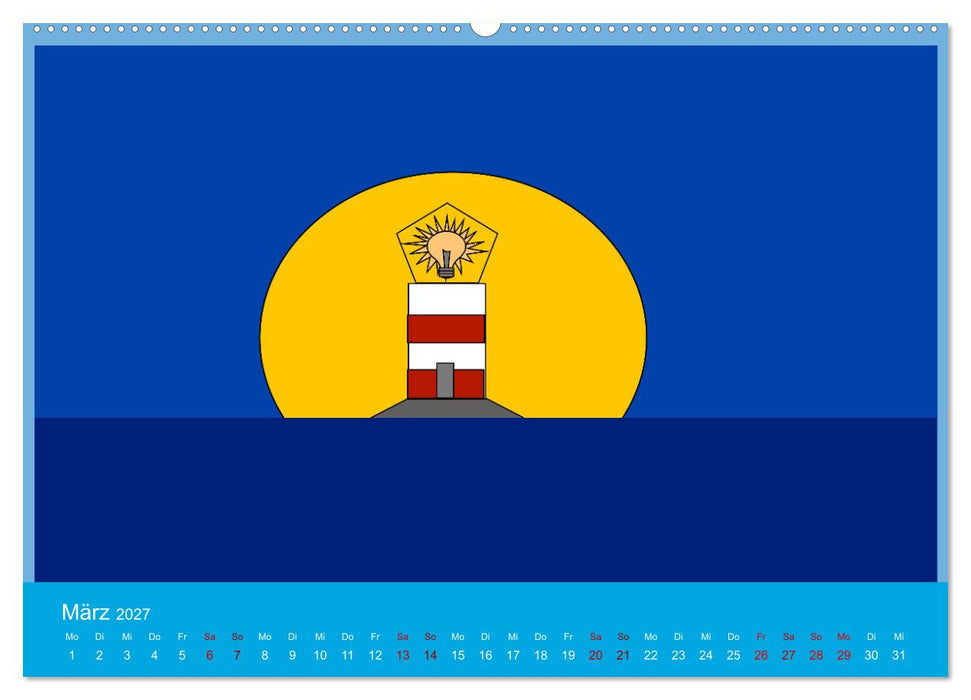 Leuchtturm im Meer (CALVENDO Wandkalender 2027)