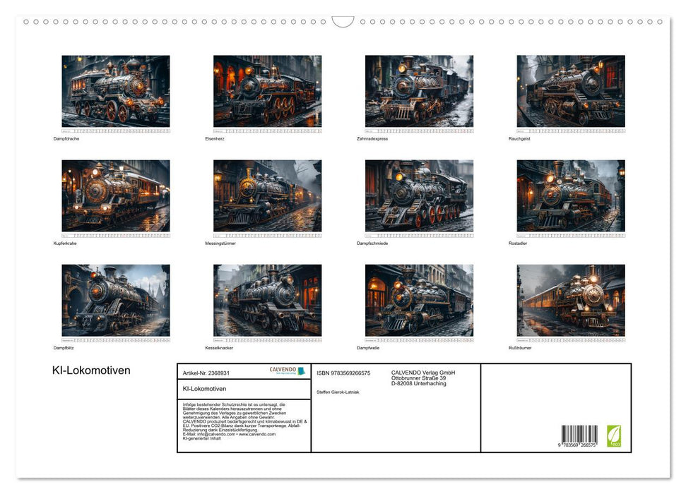 KI-Lokomotiven (CALVENDO Wandkalender 2027)