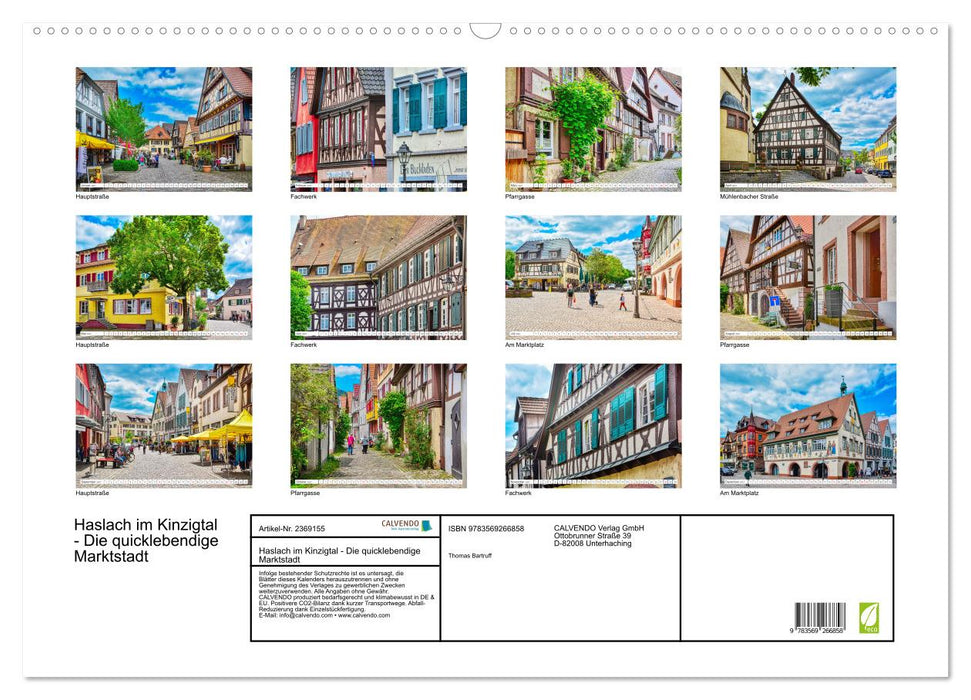 Haslach im Kinzigtal - Die quicklebendige Marktstadt (CALVENDO Wandkalender 2027)