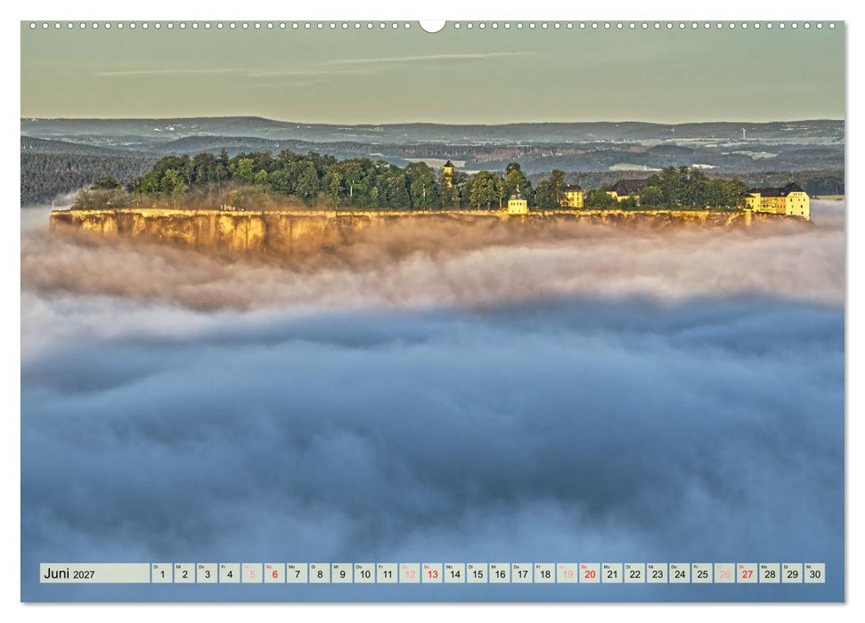 Die Festung Königstein im Licht der vier Jahreszeiten (CALVENDO Wandkalender 2027)