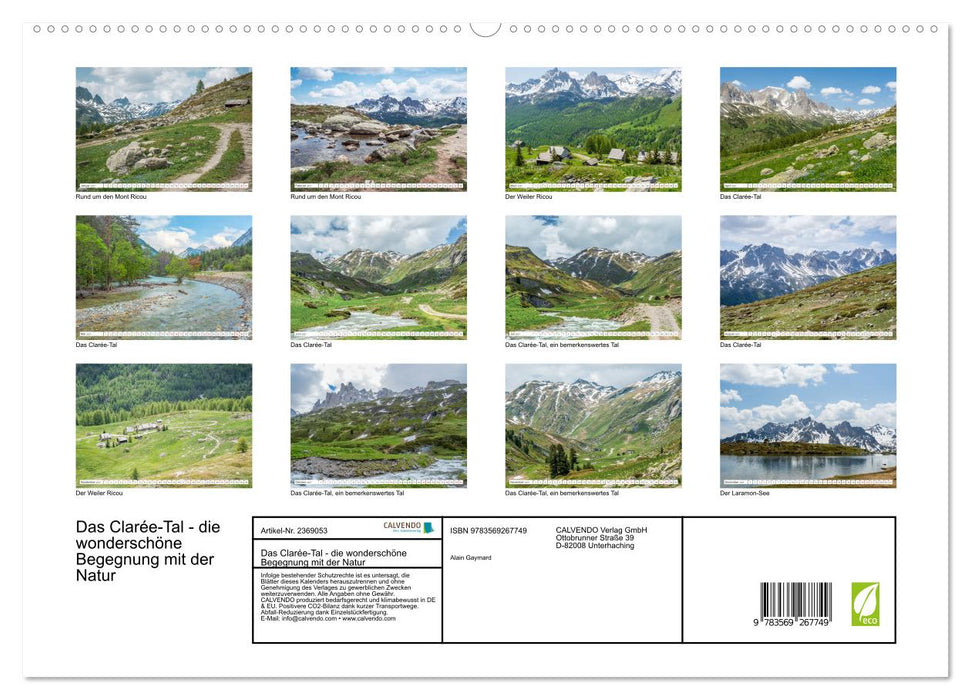 Das Clarée-Tal - die wonderschöne Begegnung mit der Natur (CALVENDO Premium Wandkalender 2027)