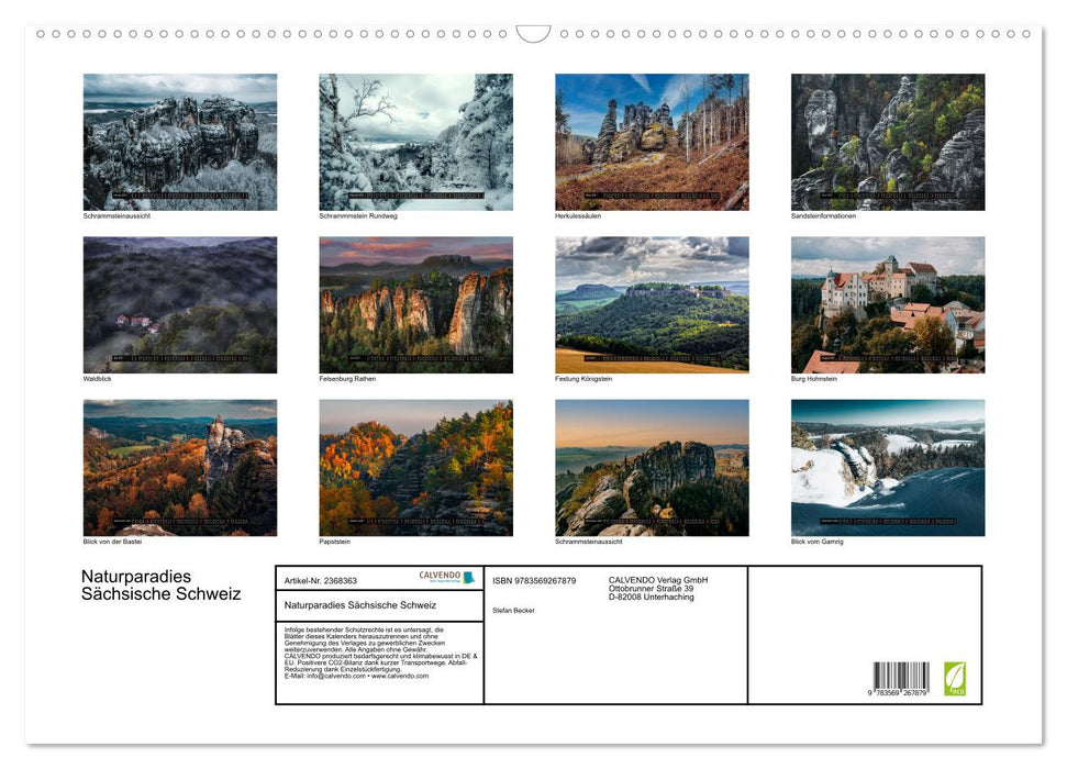 Naturparadies Sächsische Schweiz (CALVENDO Wandkalender 2027)