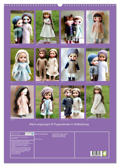 Warm angezogen KI Puppenkinder in Wollkleidung (CALVENDO Wandkalender 2027)
