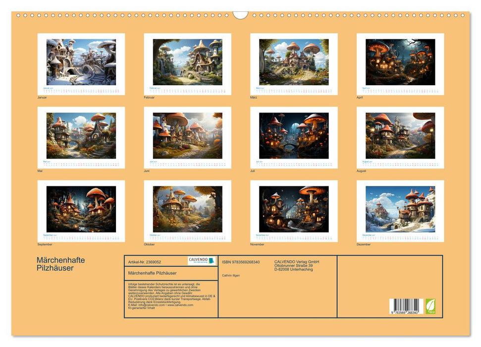 Märchenhafte Pilzhäuser (CALVENDO Wandkalender 2027)