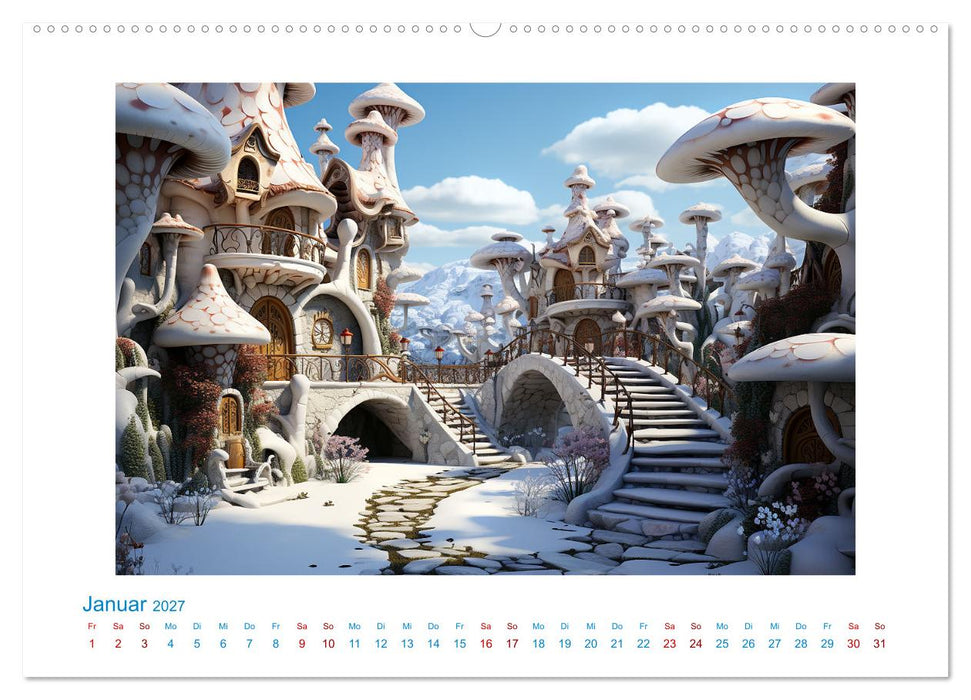 Märchenhafte Pilzhäuser (CALVENDO Premium Wandkalender 2027)