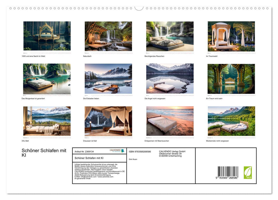Schöner Schlafen mit KI (CALVENDO Premium Wandkalender 2027)