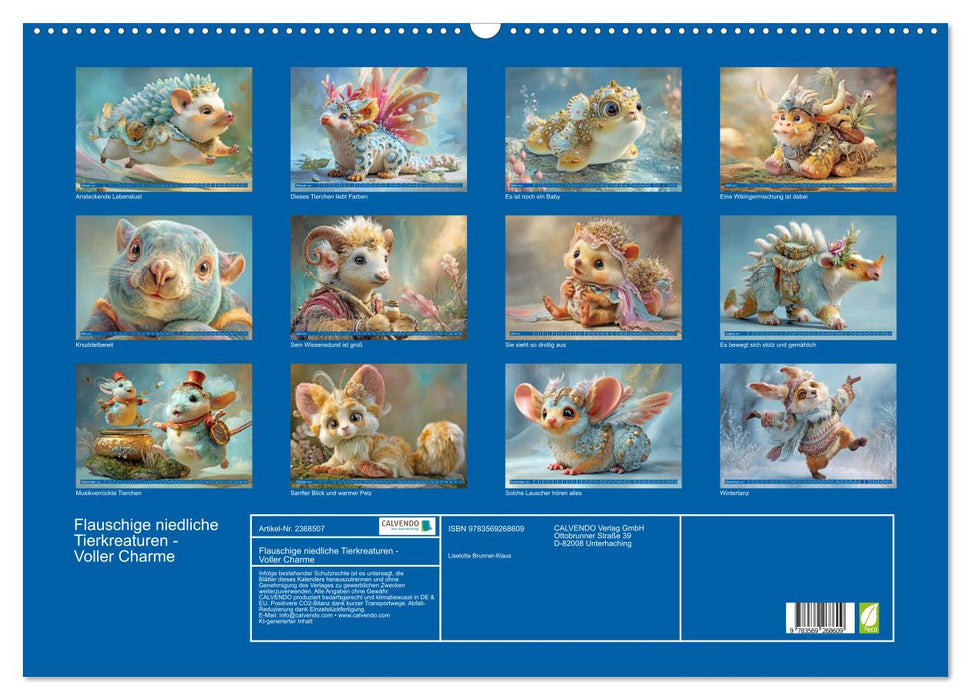 Flauschige niedliche Tierkreaturen - Voller Charme (CALVENDO Wandkalender 2027)