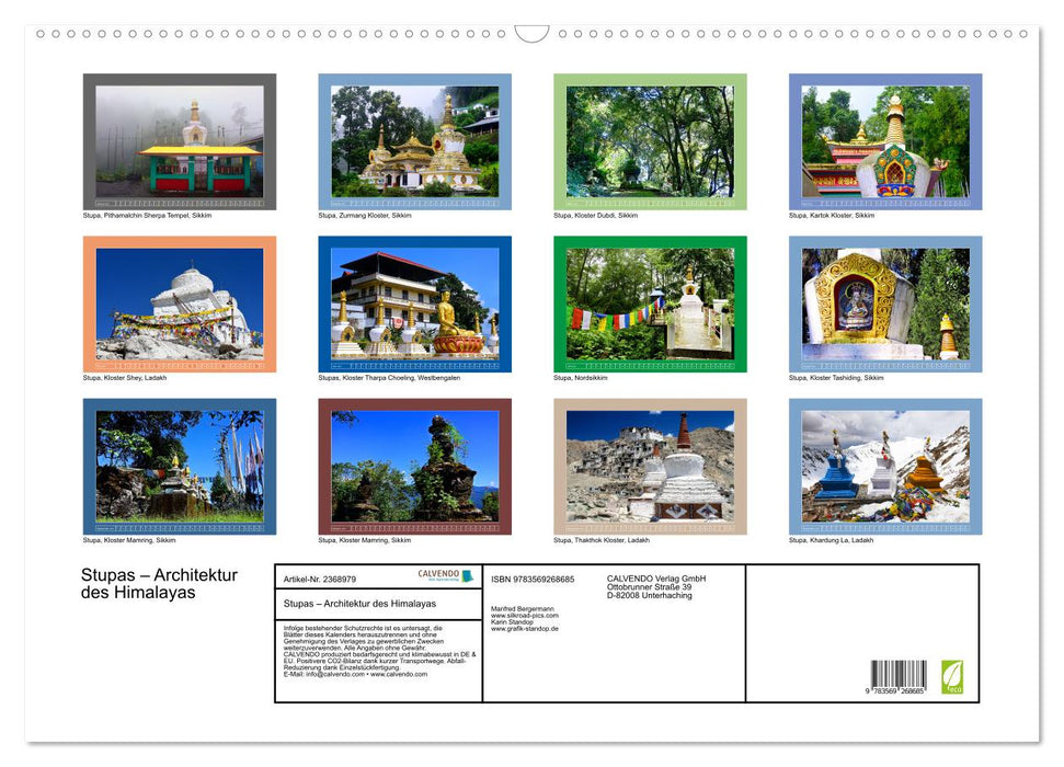Stupas – Architektur des Himalayas (CALVENDO Wandkalender 2027)