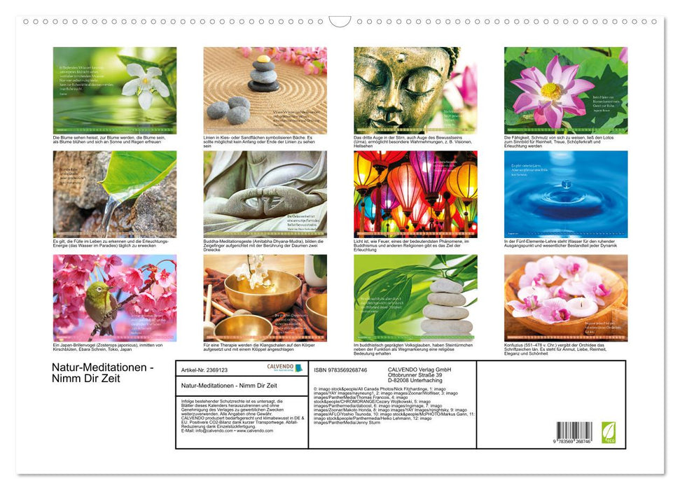 Natur-Meditationen - Nimm Dir Zeit (CALVENDO Wandkalender 2027)