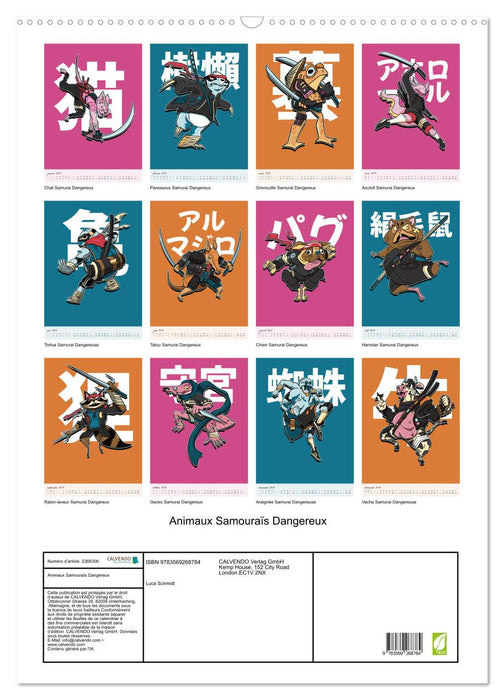 Animaux Samouraïs Dangereux (CALVENDO Calendrier mensuel 2027)