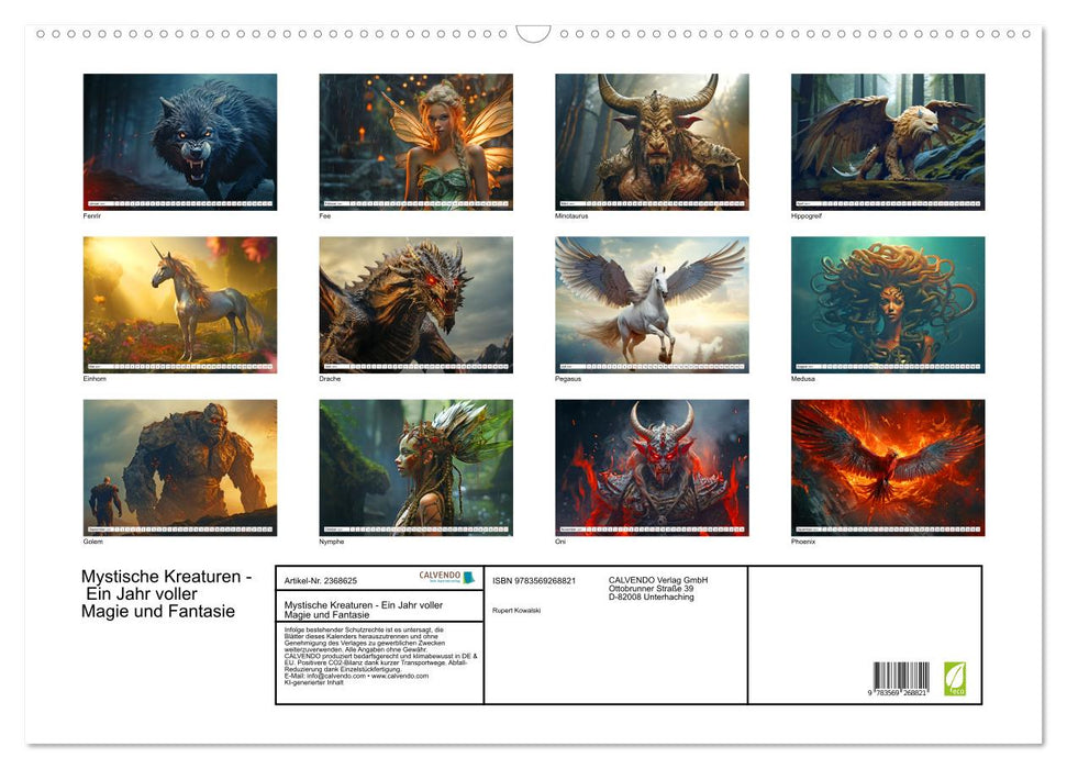 Mystische Kreaturen - Ein Jahr voller Magie und Fantasie (CALVENDO Wandkalender 2027)