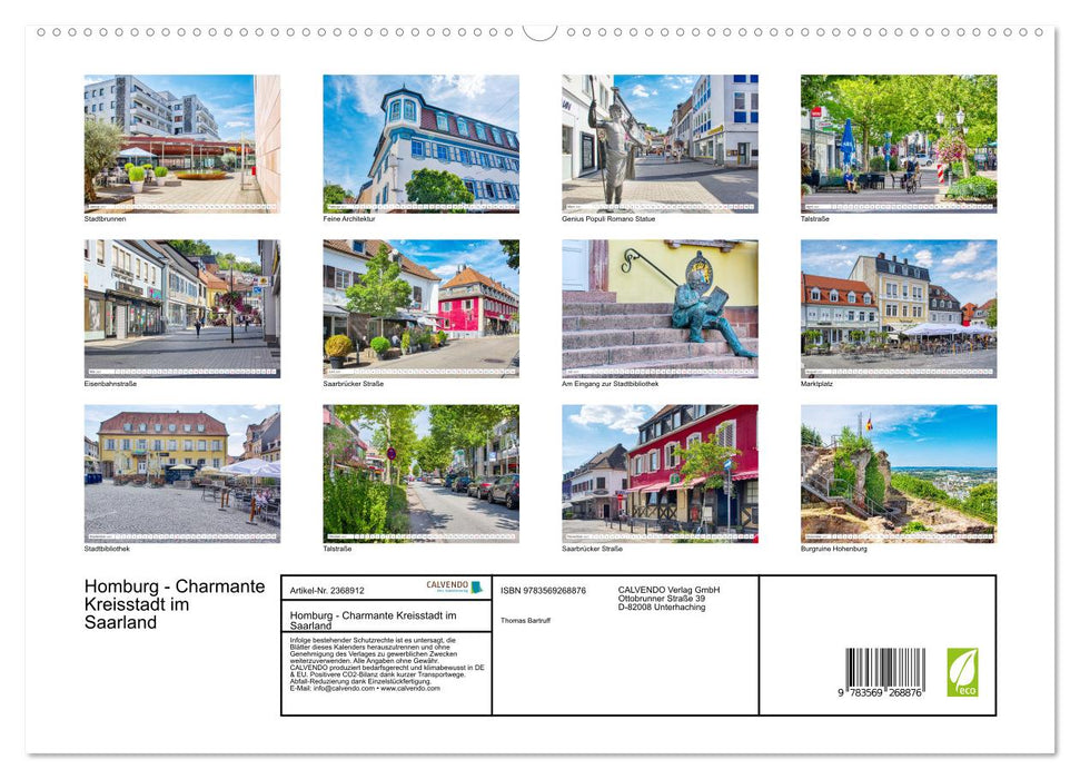 Homburg - Charmante Kreisstadt im Saarland (CALVENDO Premium Wandkalender 2027)