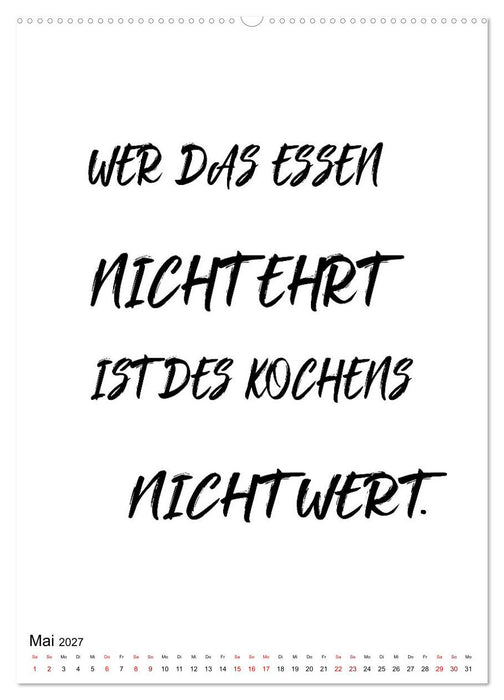 Heute schon gekocht? Leckerbissen aus der Schaltzentrale der Macht (CALVENDO Wandkalender 2027)