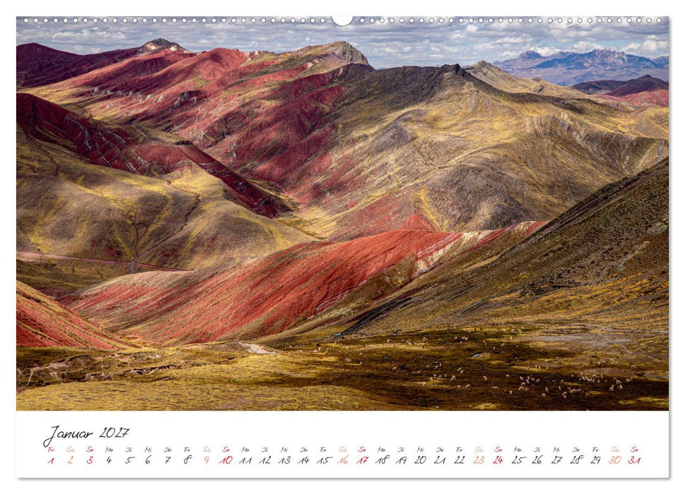 Palccoyo - Der neue Rainbow Mountain in Peru (CALVENDO Wandkalender 2027)