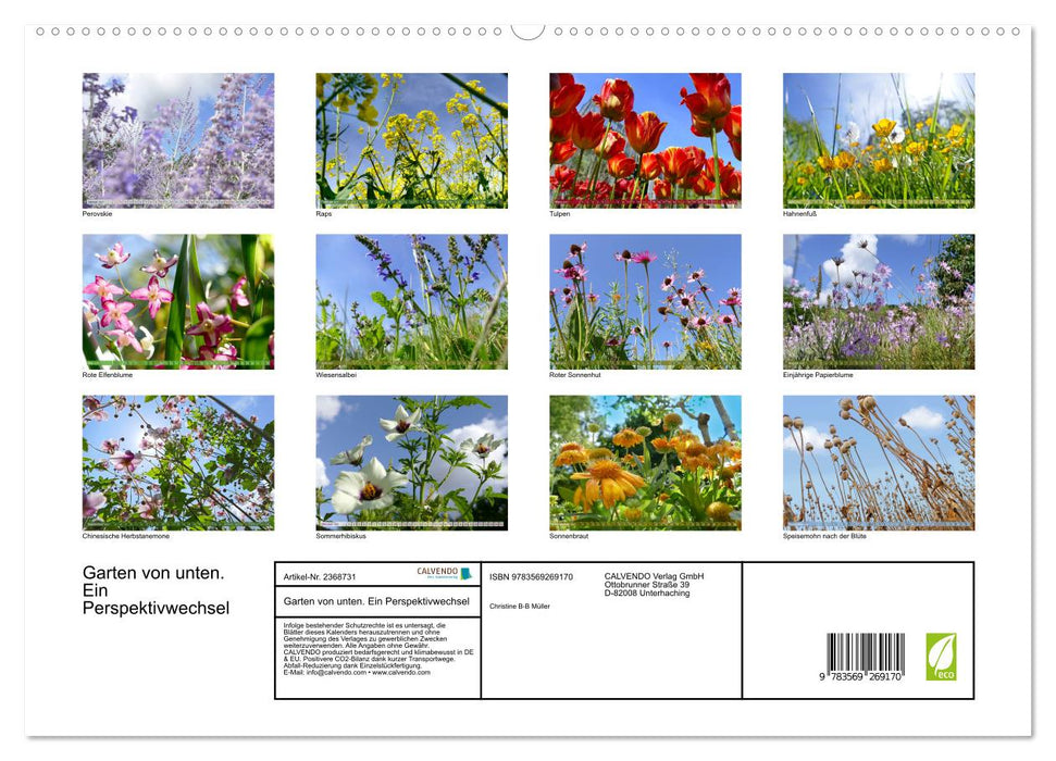 Garten von unten. Ein Perspektivwechsel (CALVENDO Premium Wandkalender 2027)