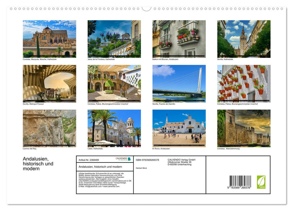 Andalusien, historisch und modern (CALVENDO Premium Wandkalender 2027)