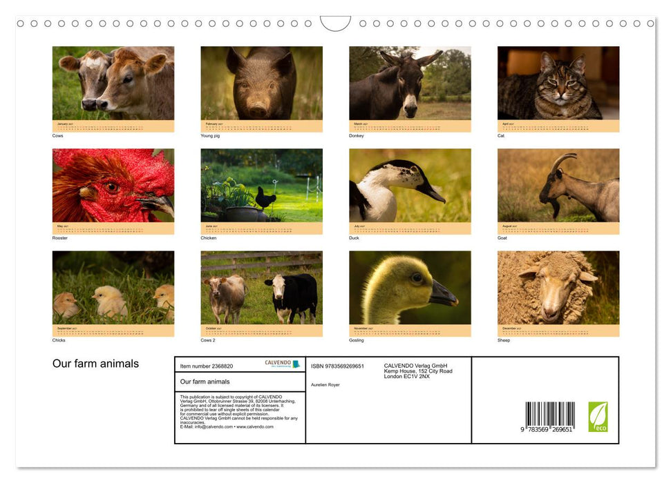 Our farm animals (CALVENDO Monthly Calendar 2027)