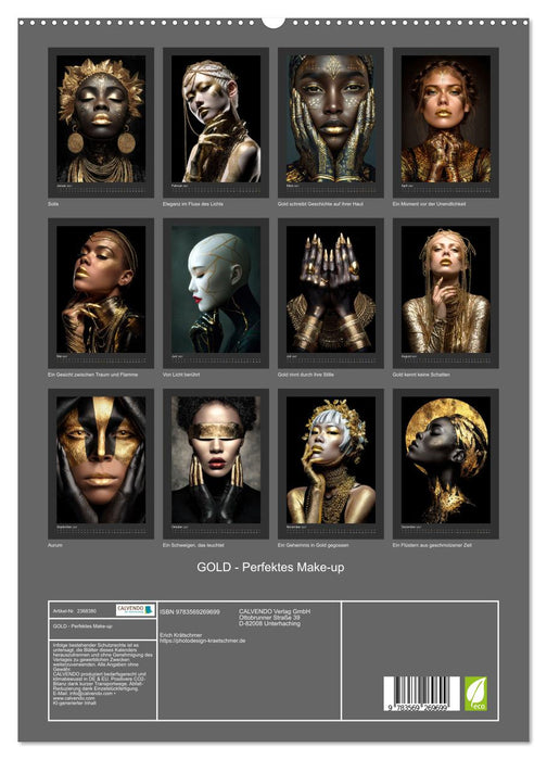GOLD - Perfektes Make-up (CALVENDO Premium Wandkalender 2027)