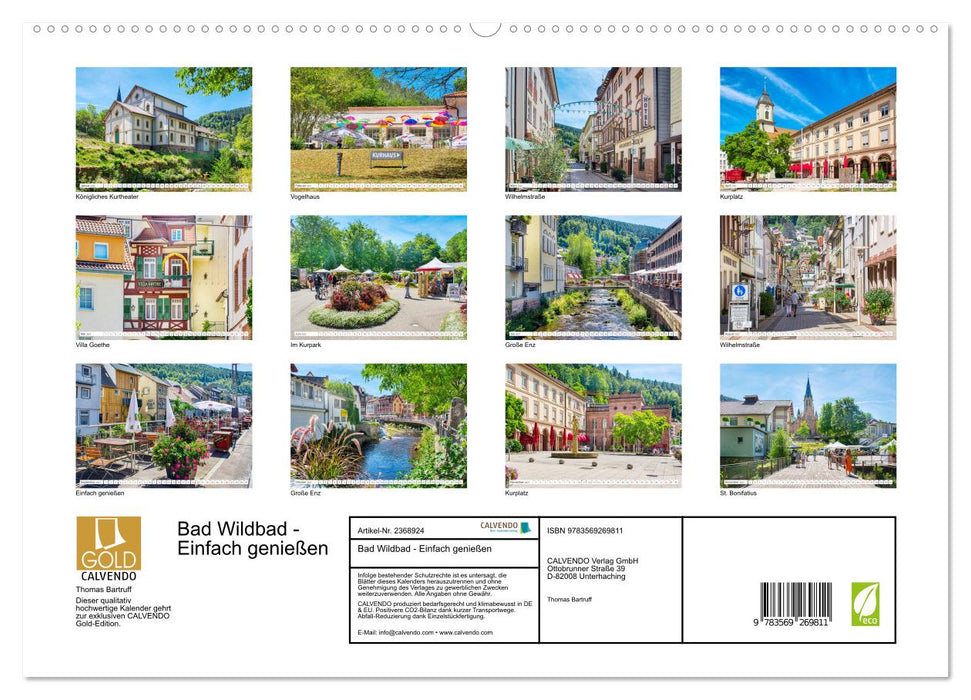 Bad Wildbad - Einfach genießen (CALVENDO Premium Wandkalender 2027)