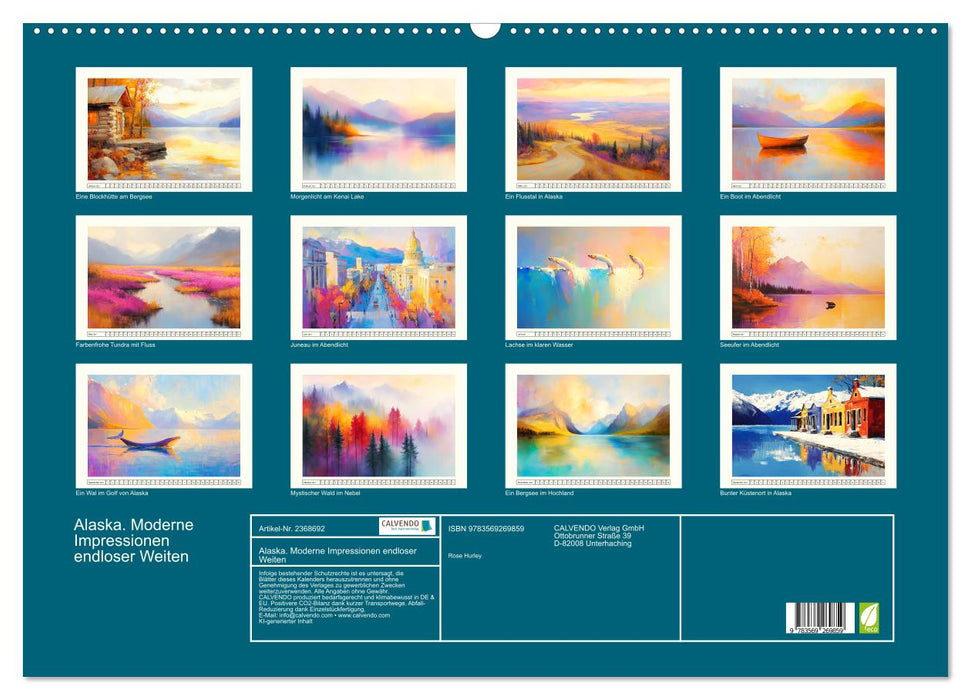 Alaska. Moderne Impressionen endloser Weiten (CALVENDO Wandkalender 2027)