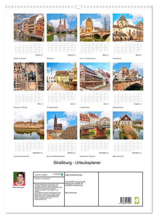 Straßburg - Urlaubsplaner (CALVENDO Wandkalender 2027)