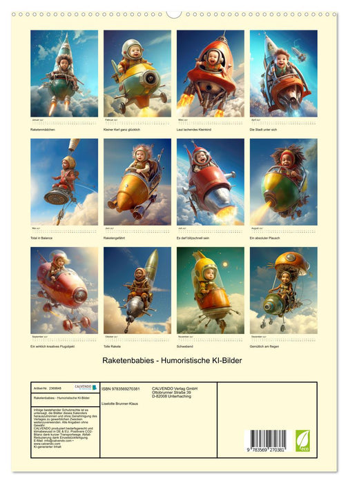 Raketenbabies - Humoristische KI-Bilder (CALVENDO Premium Wandkalender 2027)