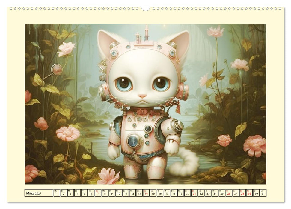 Fabelhafte Maschinen. Pop-Surrealistische Roboter-Tiere (CALVENDO Premium Wandkalender 2027)