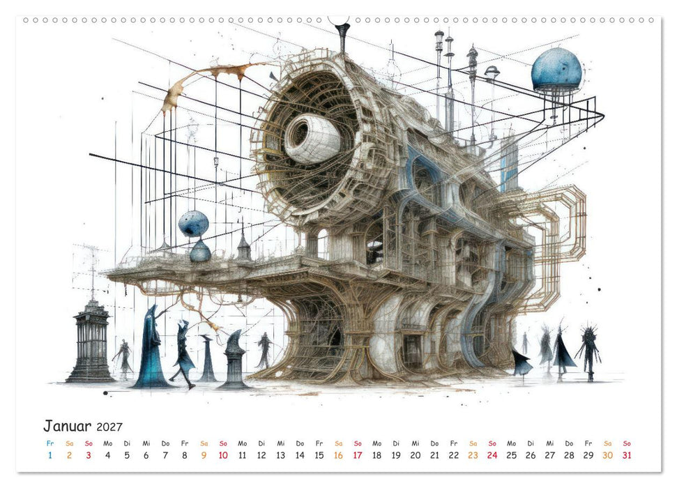 Abstrakte Welten mit KI (CALVENDO Premium Wandkalender 2027)