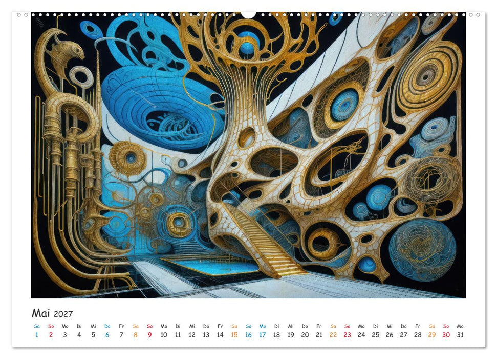 Abstrakte Welten mit KI (CALVENDO Premium Wandkalender 2027)