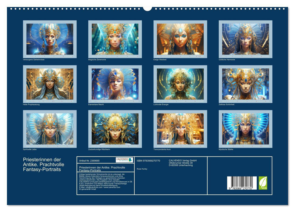 Priesterinnen der Antike. Prachtvolle Fantasy-Portraits (CALVENDO Premium Wandkalender 2027)