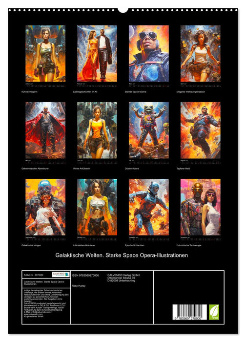 Galaktische Welten. Starke Space Opera-Illustrationen (CALVENDO Premium Wandkalender 2027)