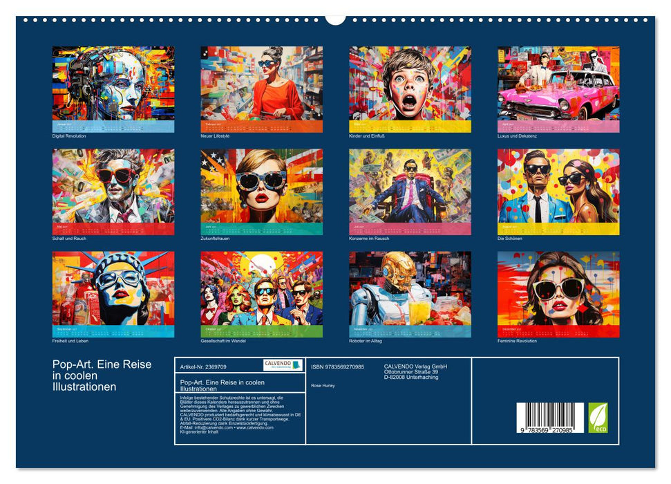 Pop-Art. Eine Reise in coolen Illustrationen (CALVENDO Premium Wandkalender 2027)